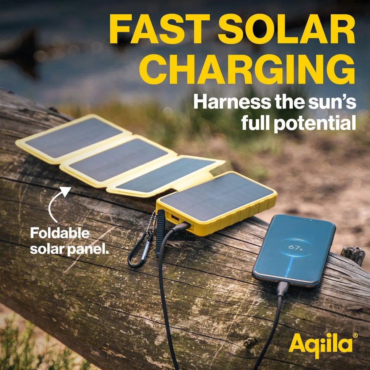 Aqiila Powerbird BS10 Solar Powerbank 20W geel 10.000 mAh
