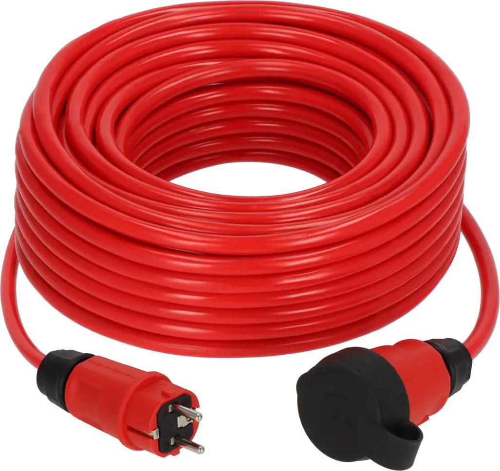 Professional Verlängerungskabel 25 Meter rot 3 x 1,5 mm² PUR Kabel IP44 FR