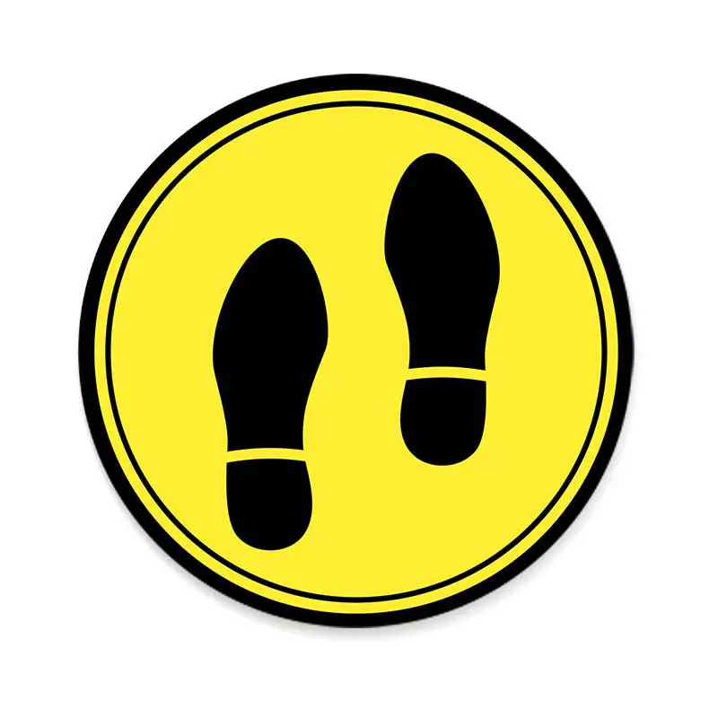 Floor sticker round yellow "Footsteps"