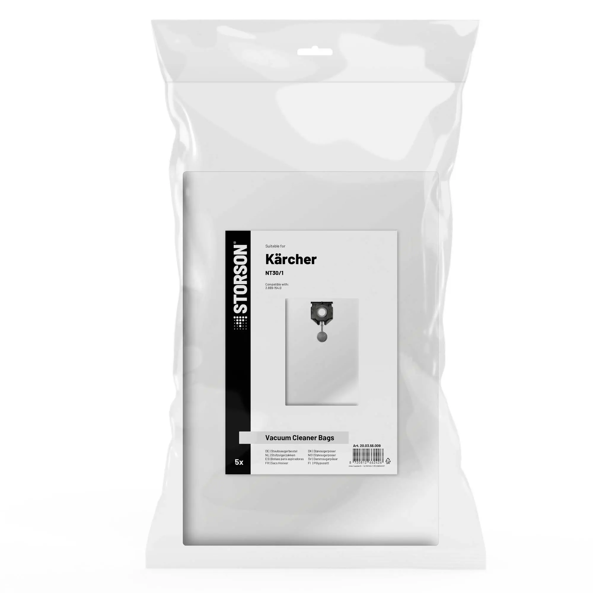 STORSON Vacuum Cleaner Bags suitable for Kärcher NT30/1 Series
