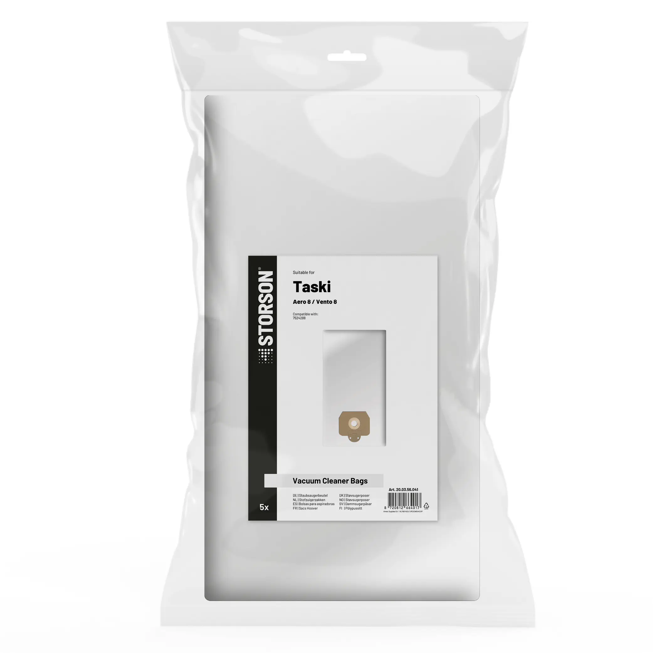 STORSON Vacuum Cleaner Bags suitable for Taski Aero - Vento 8 series