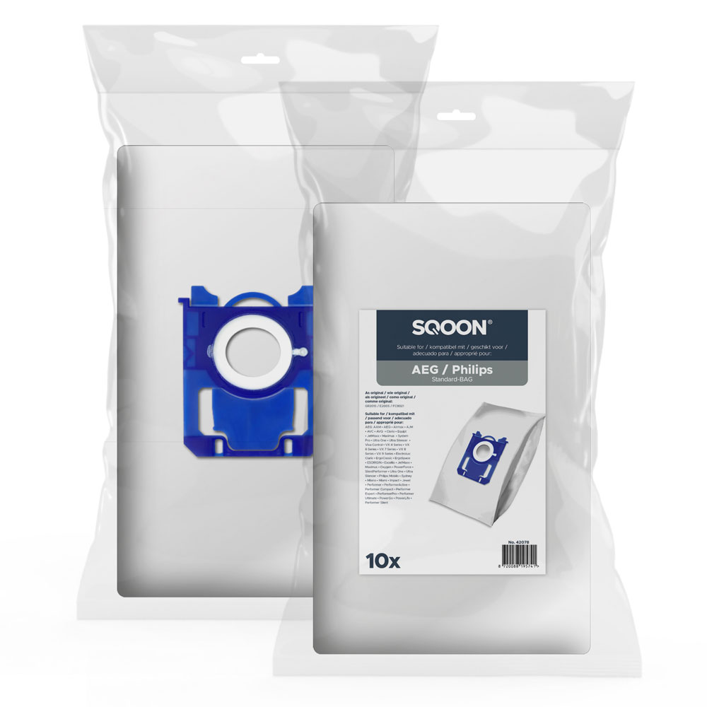 SQOON Vacuum cleaner bags suitable for Philips Standard Bag 3-D - renewed connection