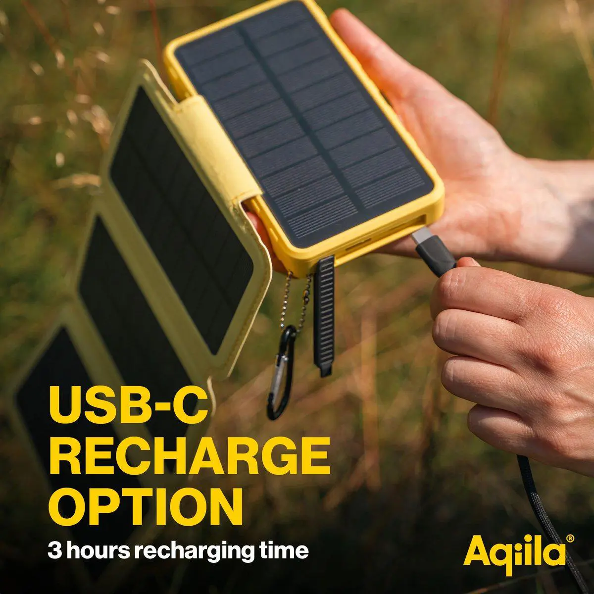 Aqiila Powerbird BS10 Solar Powerbank 20W geel 10.000 mAh