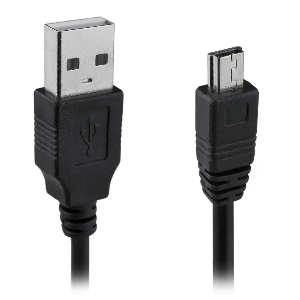 Cable de datos y carga Mini-USB negro