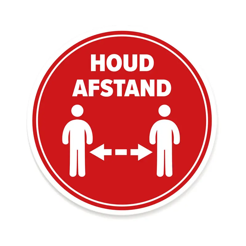 Window / Floor sticker round red "Keep distance"
