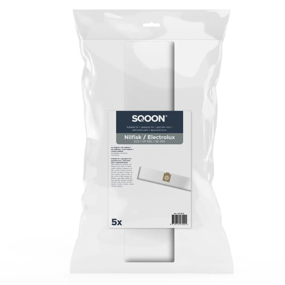 SQOON Vacuum cleaner bags suitable for Nilfisk / Electrolux E22 VP 930 / GD 930