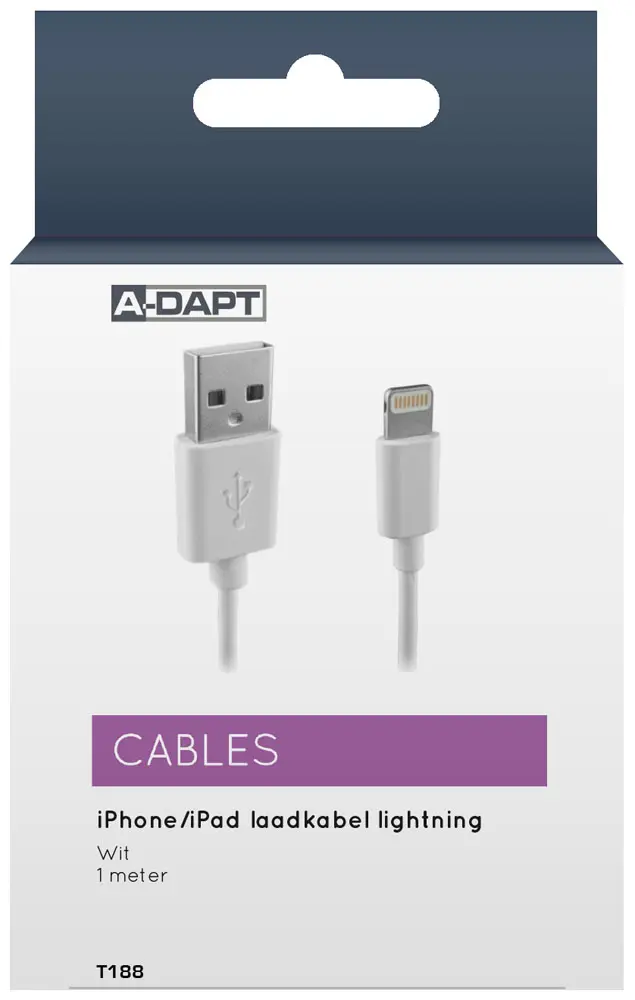 Cable de carga Apple lightning 1m blanco