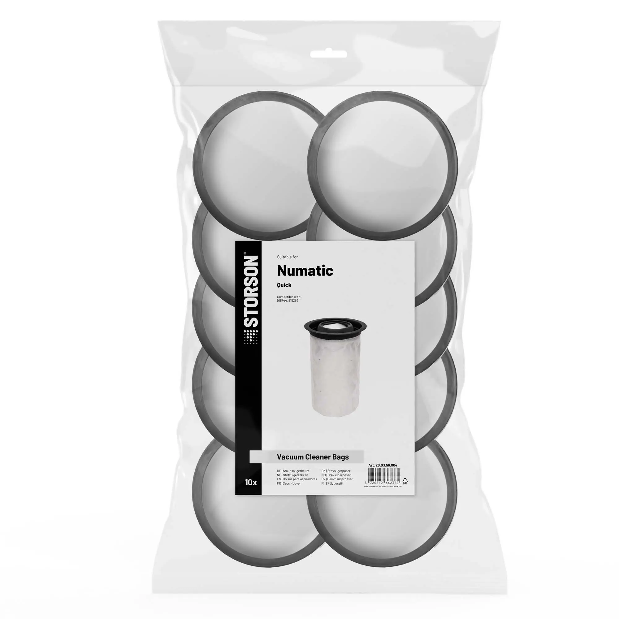 STORSON Vacuum Cleaner Bags suitable for Numatic Quick Pods