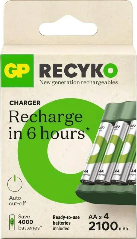 USB-Ladegerät GP B441U 4 x ReCyko AA 2100mAh