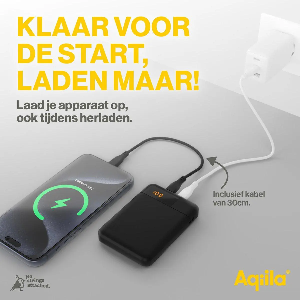Aqiila Powerbird B5 Powerbank 12W zwart 5.000 mAh 