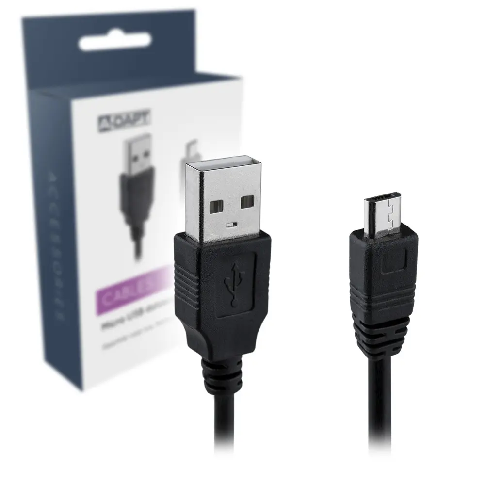 Cable de datos y carga Micro USB 1m negro