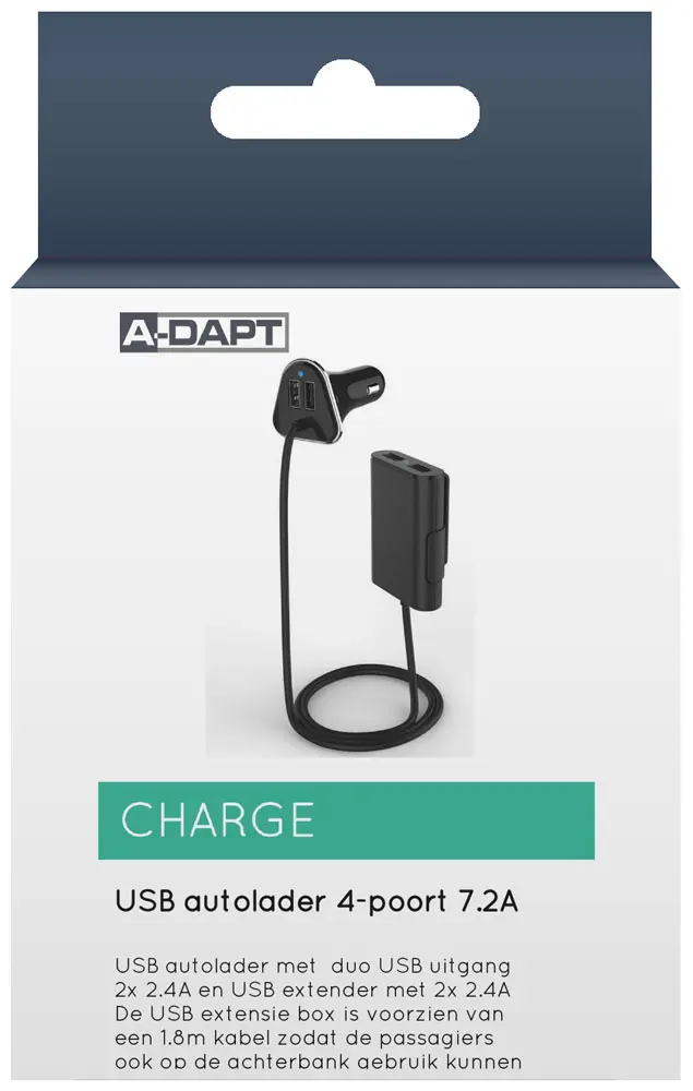 Autoladegerät 4xUSB 9.6A schwarz