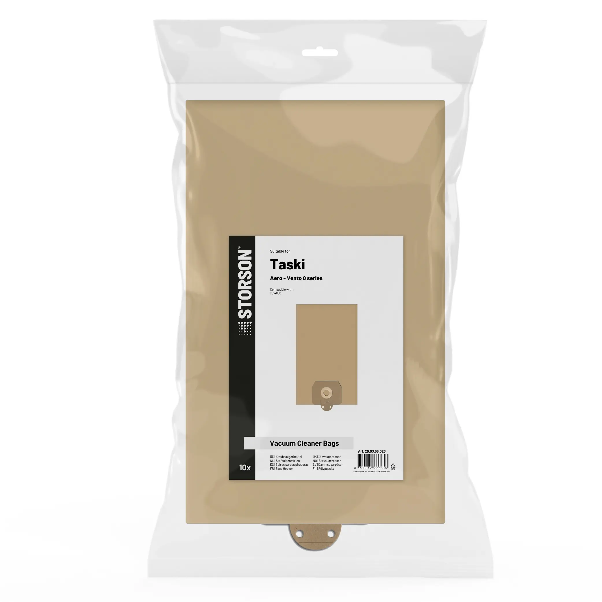 Bolsas para aspiradora STORSON compatibles con las series Taski Aero - Vento 8