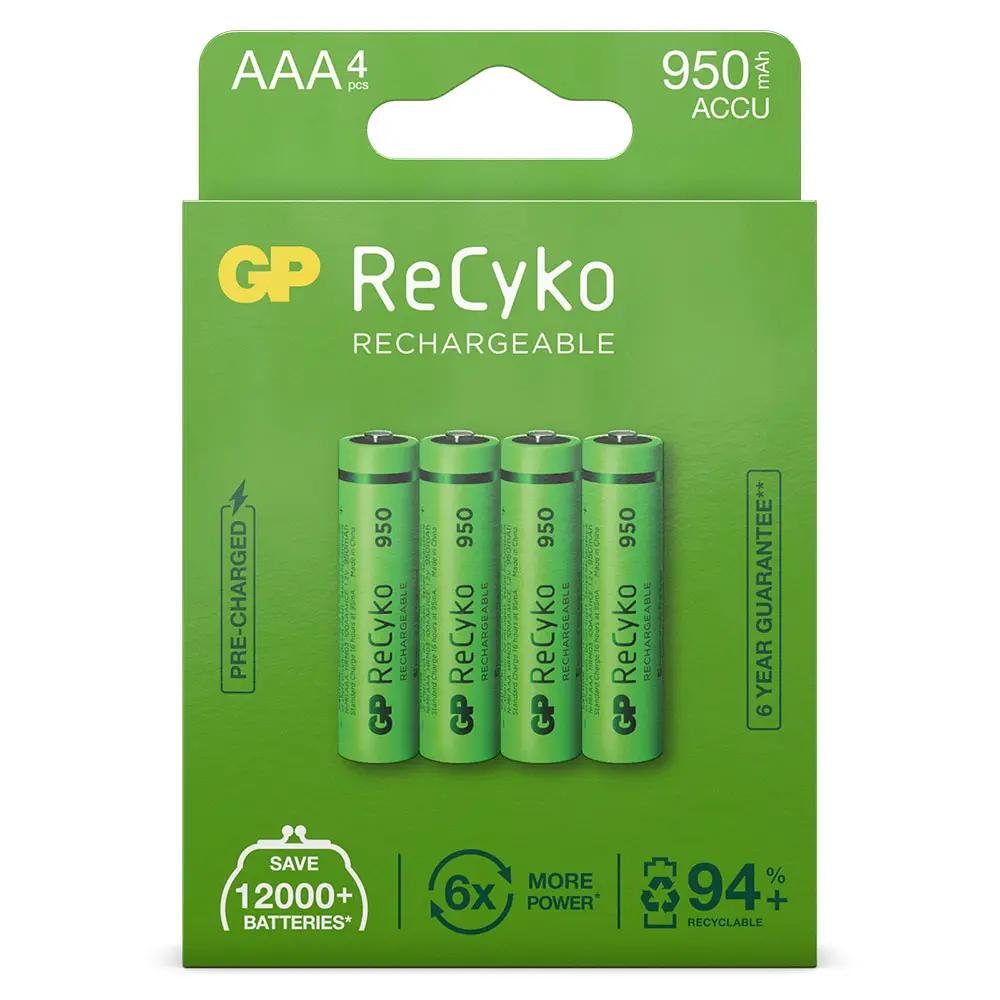 AAA battery Rechargeable GP NiMH 950 mAh ReCyko 1.2V (4 pcs)