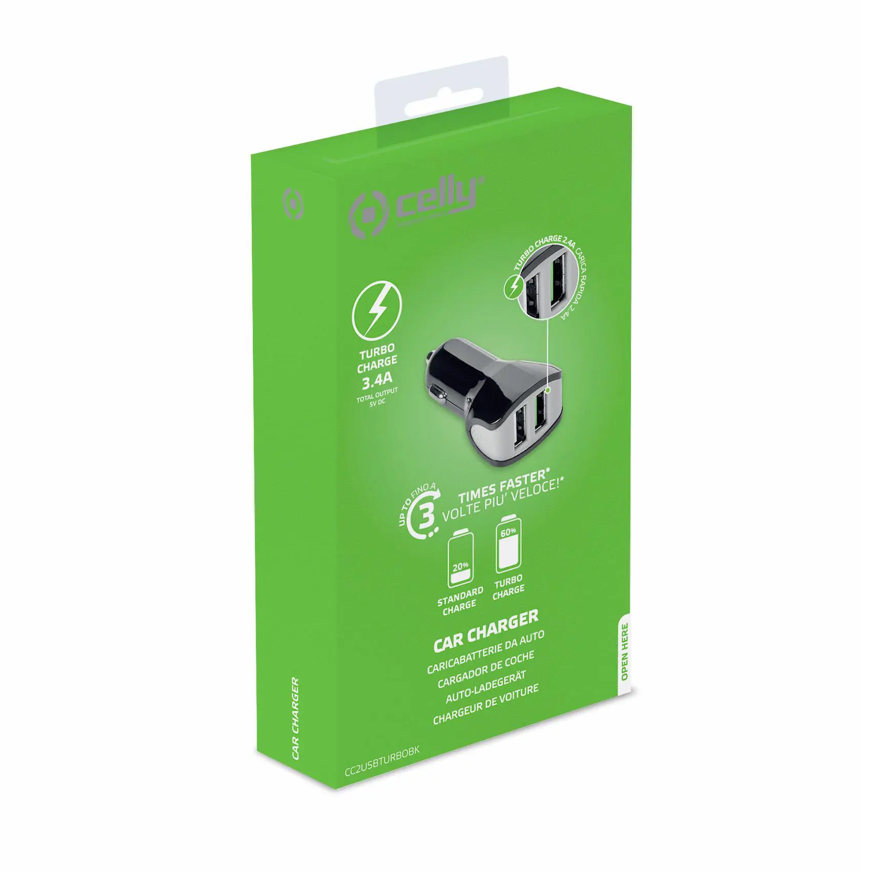 Autolader 2x USB 3,4A Zwart