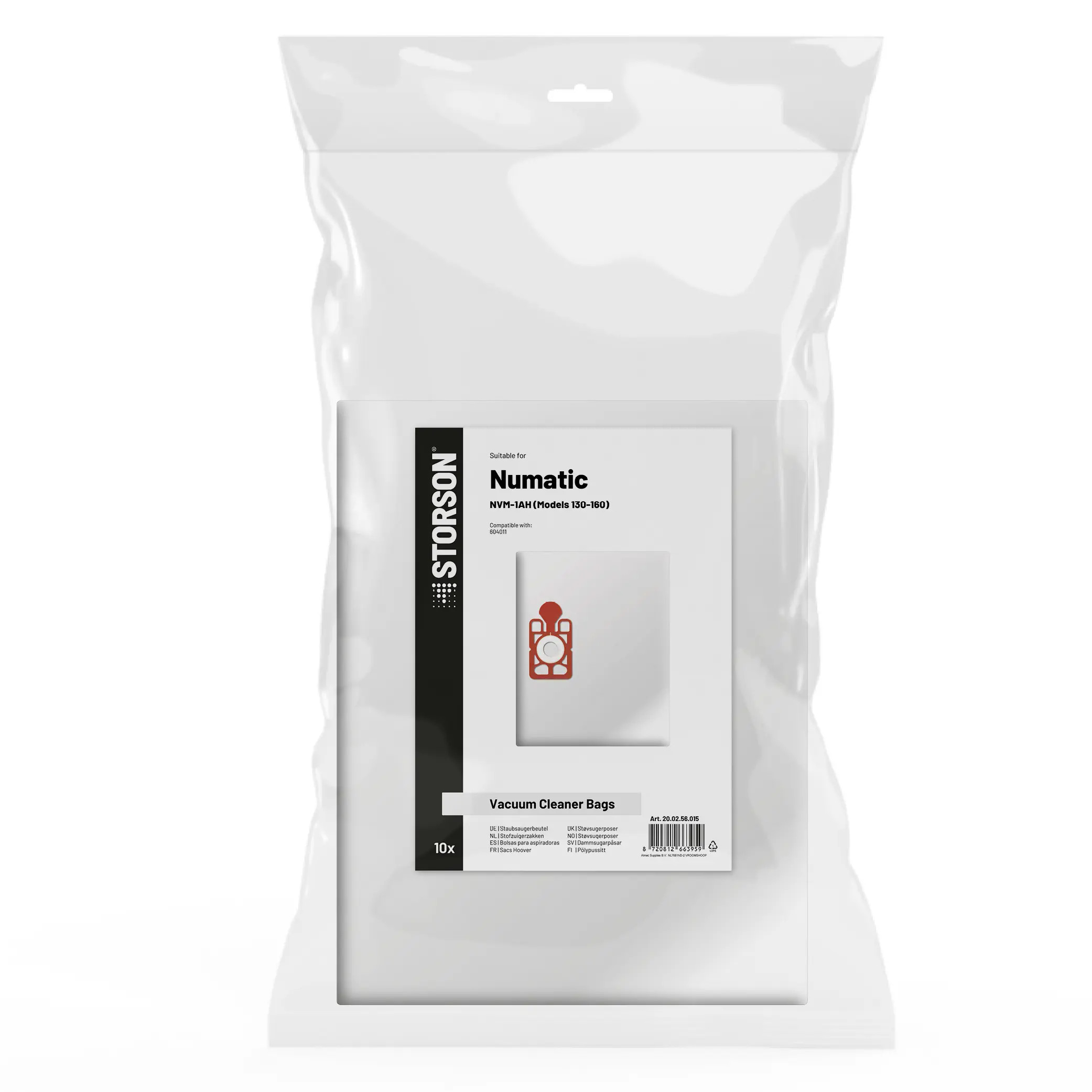 STORSON Vacuum Cleaner Bags suitable for Numatic NVM 1AH 130-150 models