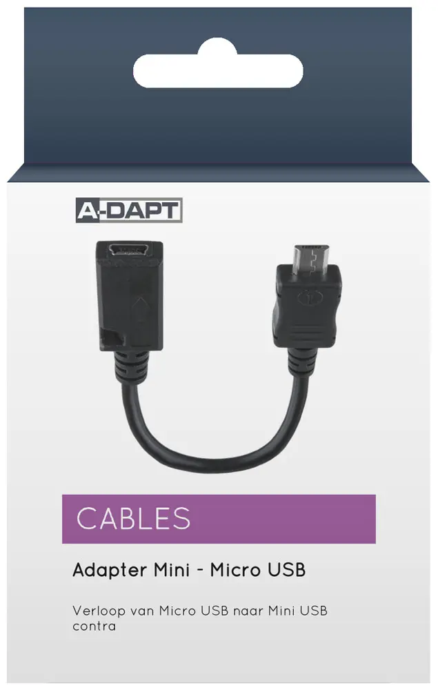 Cable de conexión Mini - Micro USB negro