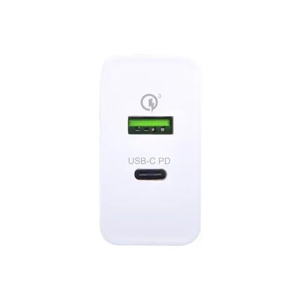 Home charger USB + USB-C PD 18W White