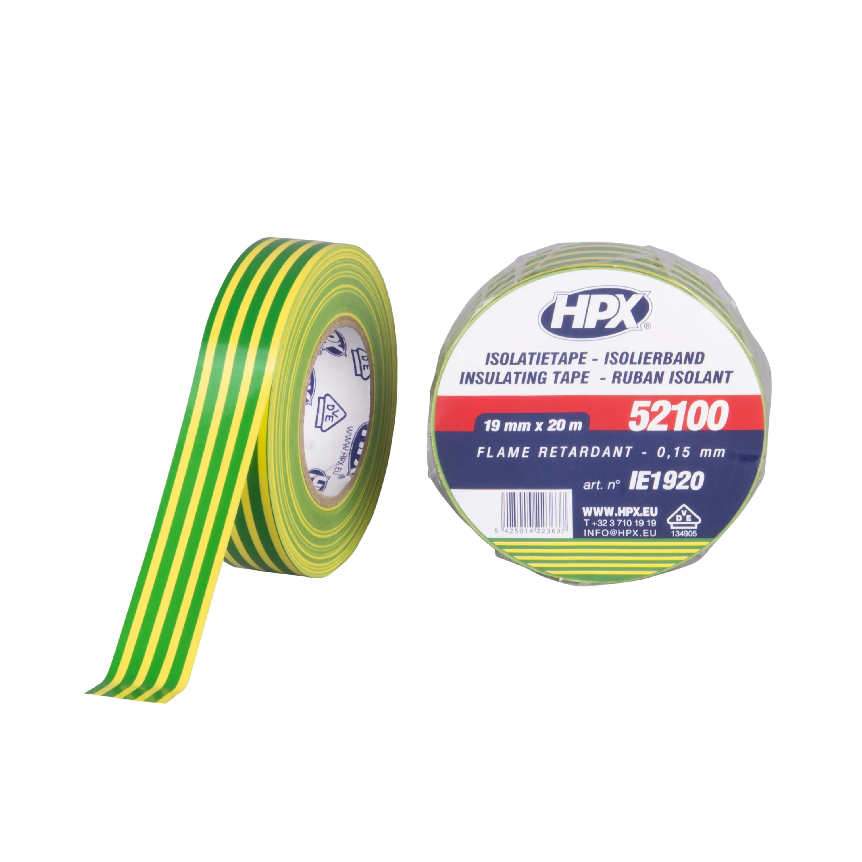 PVC insulation tape VDE - yellow/green 19mm x 20m