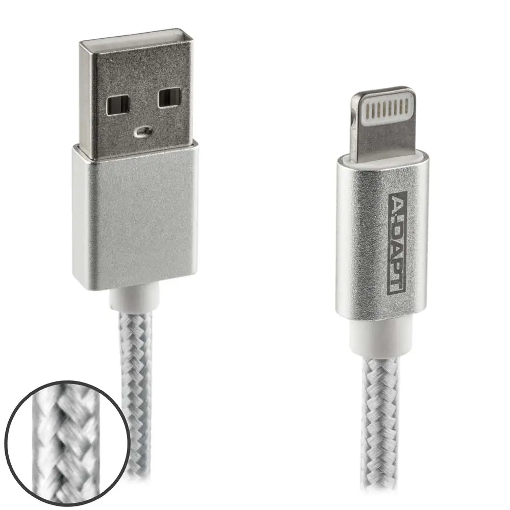 Cable de datos y carga USB-A > Apple Lightning MFI 1m plata