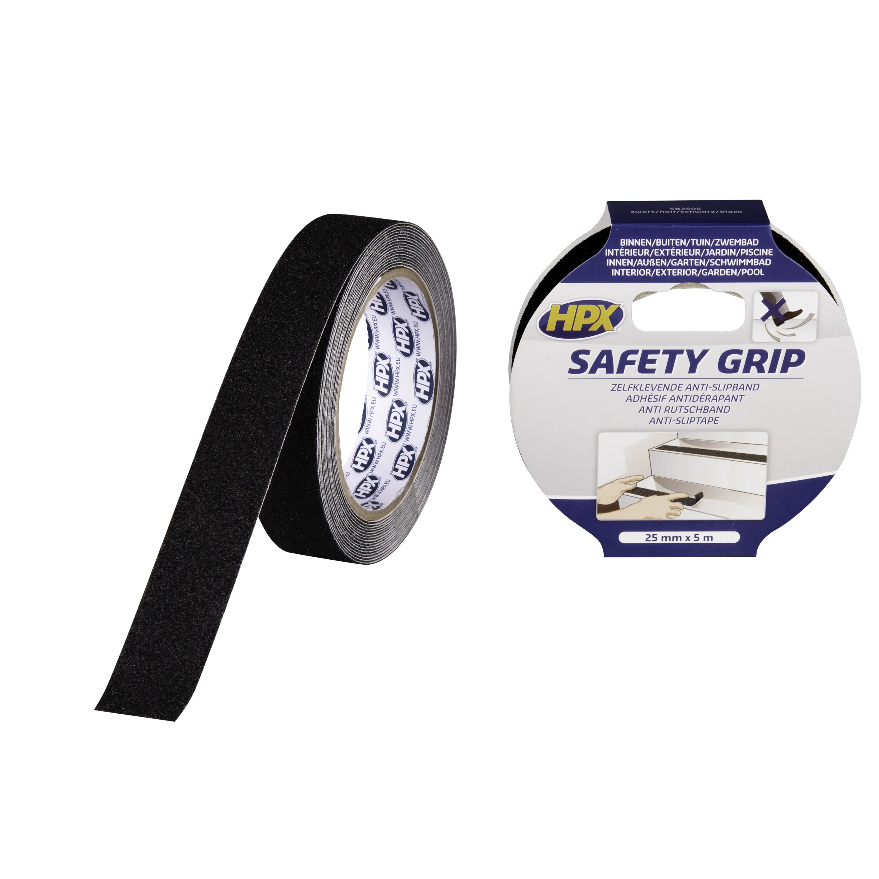 Non-slip tape - black 25mm x 5m