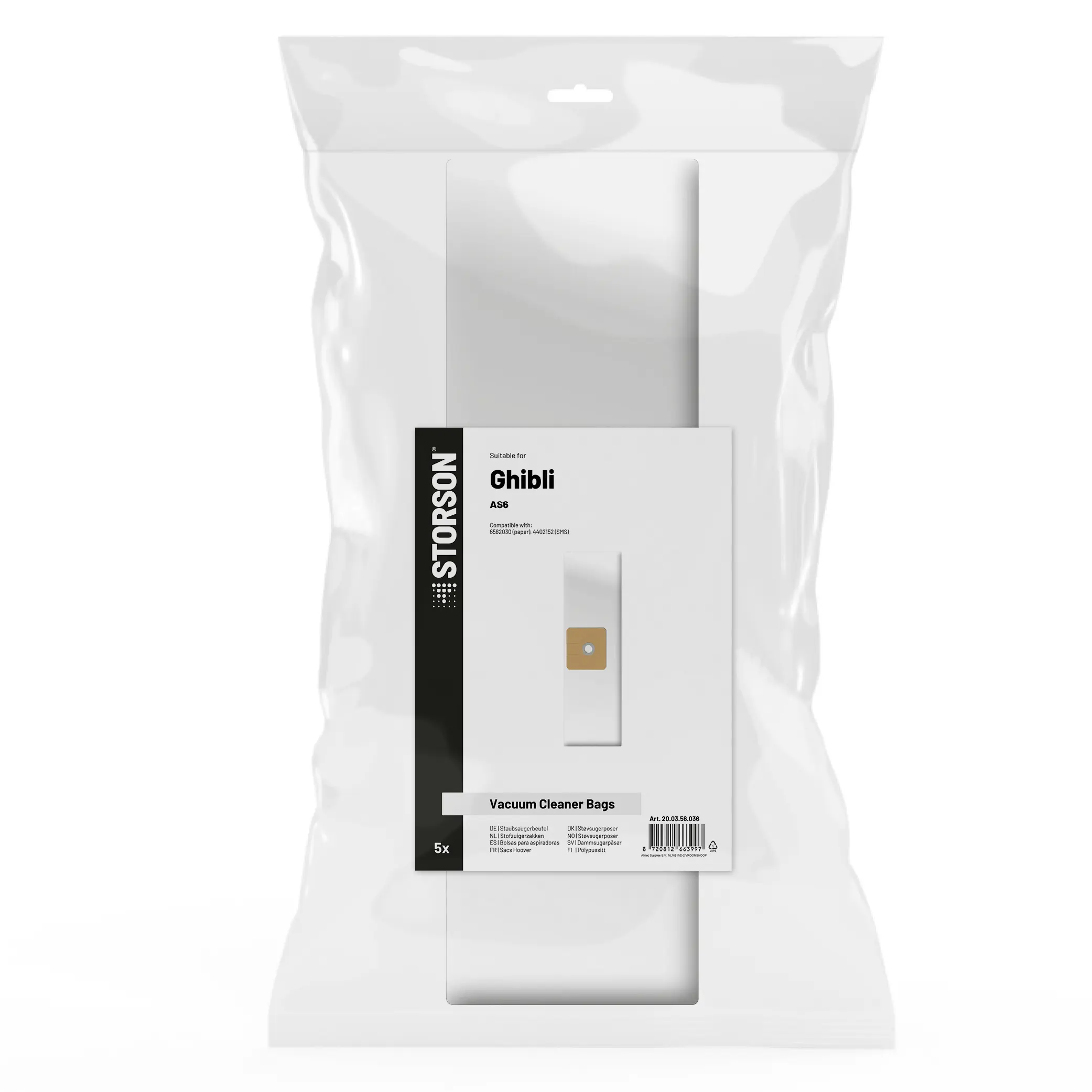 STORSON Vacuum Cleaner Bags suitable for Ghibli AS6