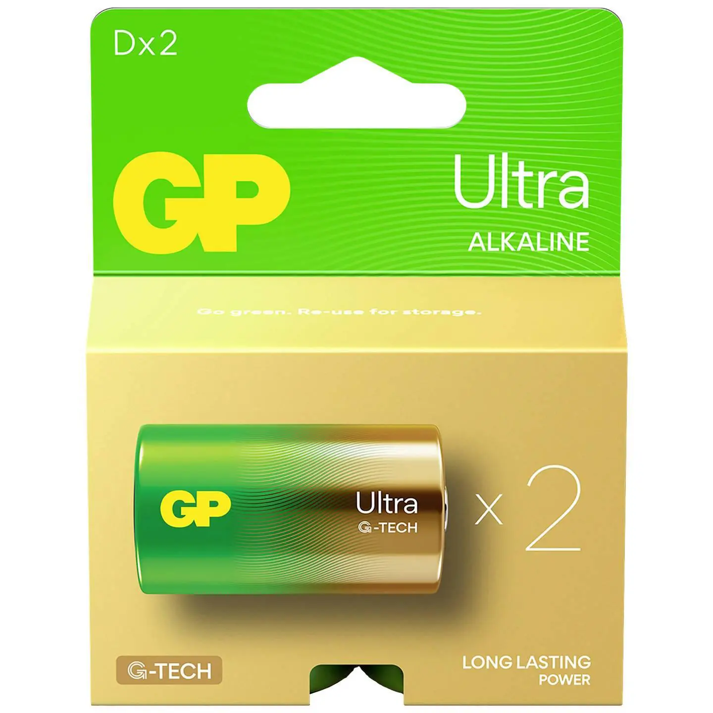 D Mono battery GP Alkaline Ultra 1.5V 2 pieces