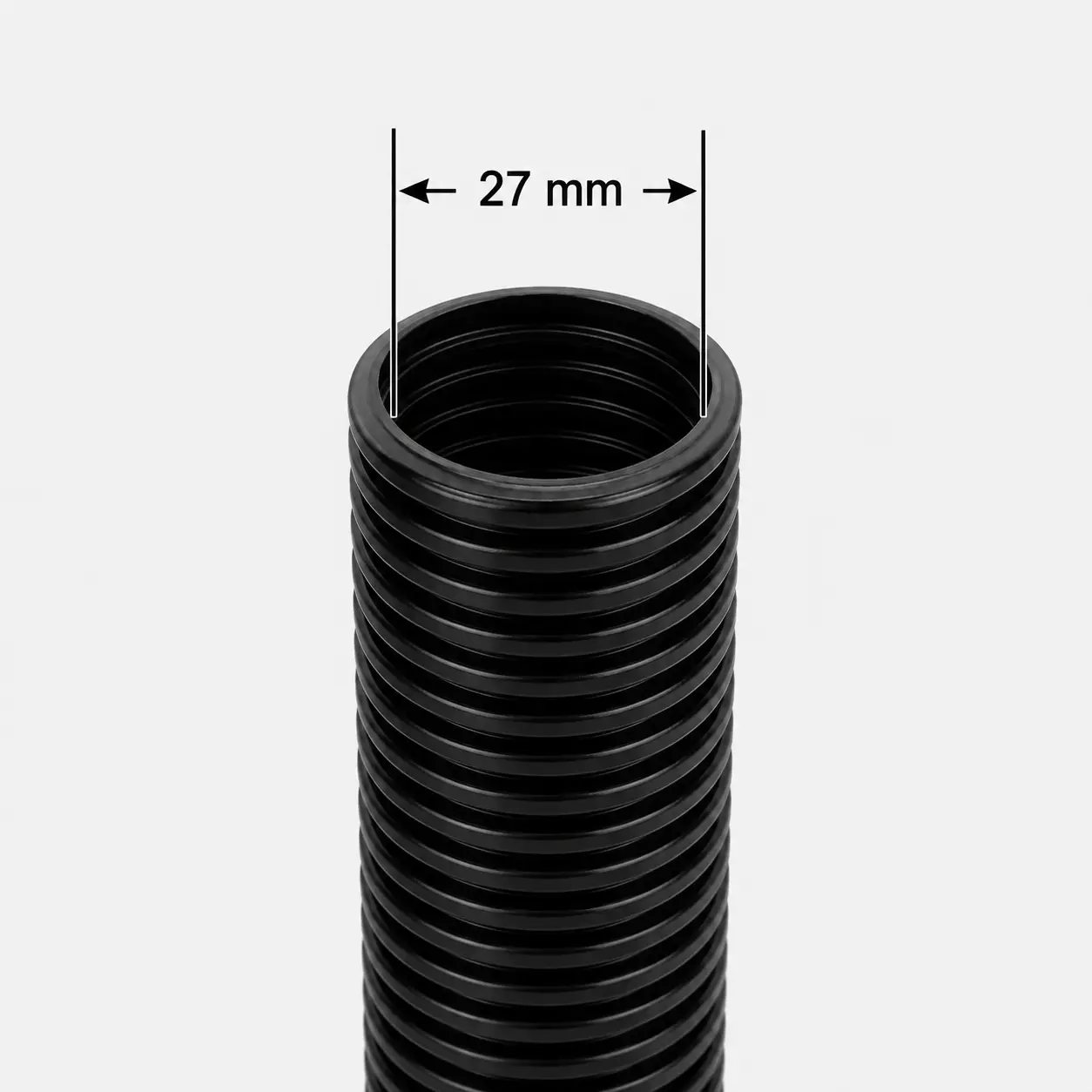 SQOON Hose on roll 27 mm 20 meters black ESD