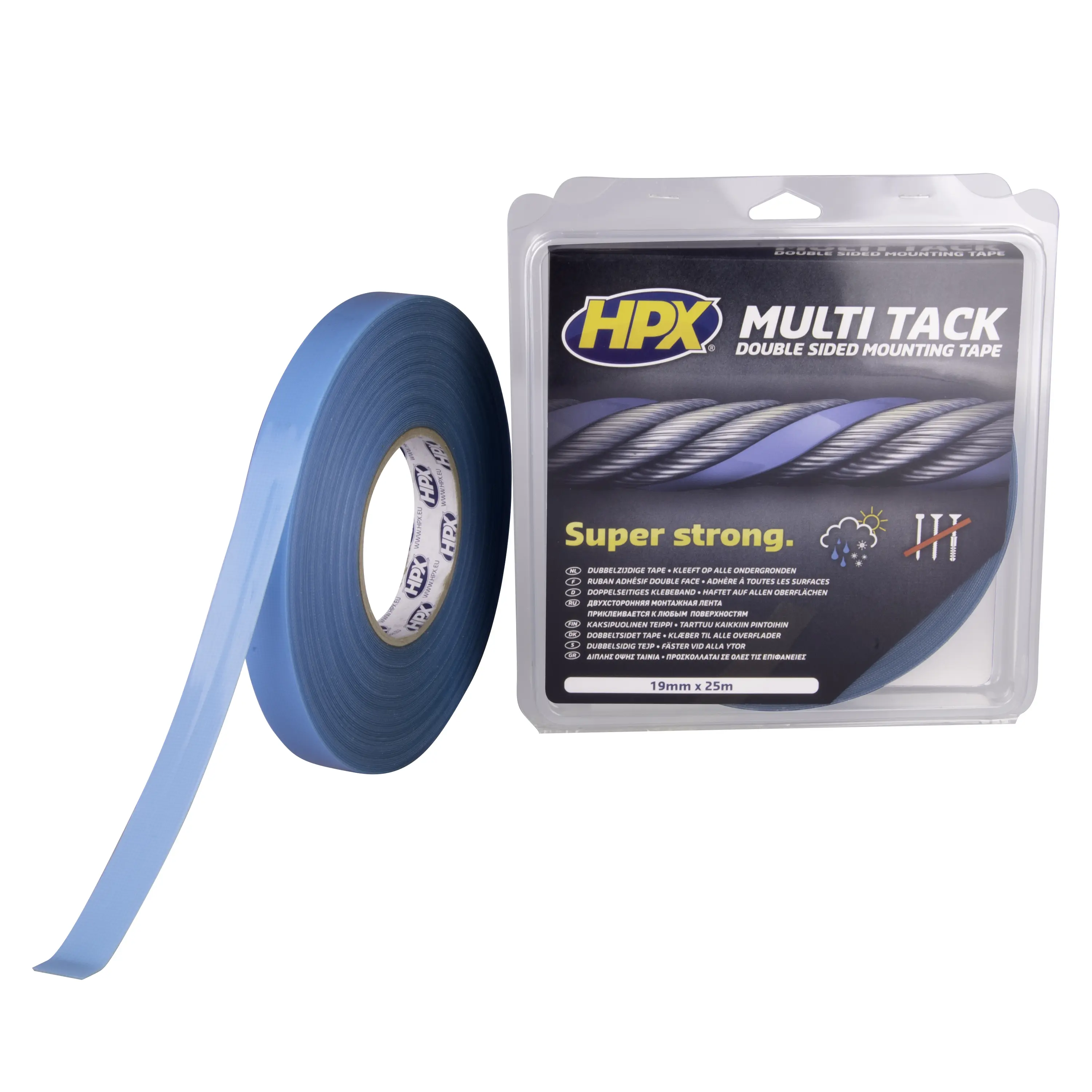 HPX Double-sided Multi-tack tape - semi-transparent 19mm x 25m