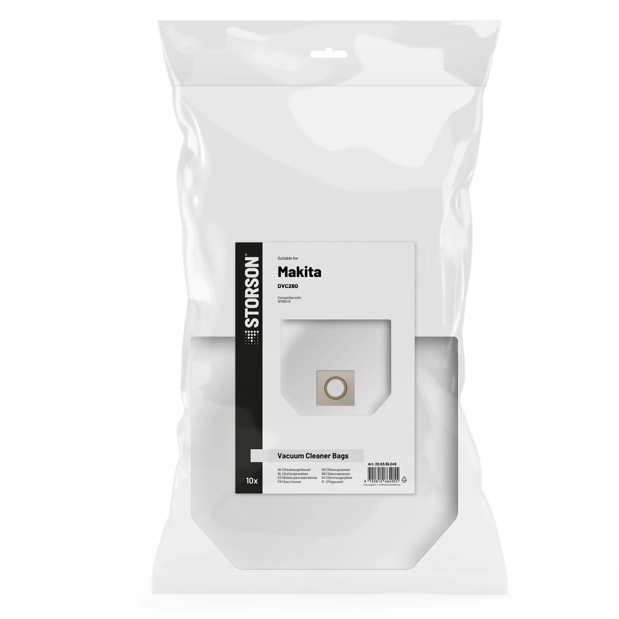 STORSON Vacuum Cleaner Bags compatible with Makita DVC260 / DVC261 / VC008G / VC009G series