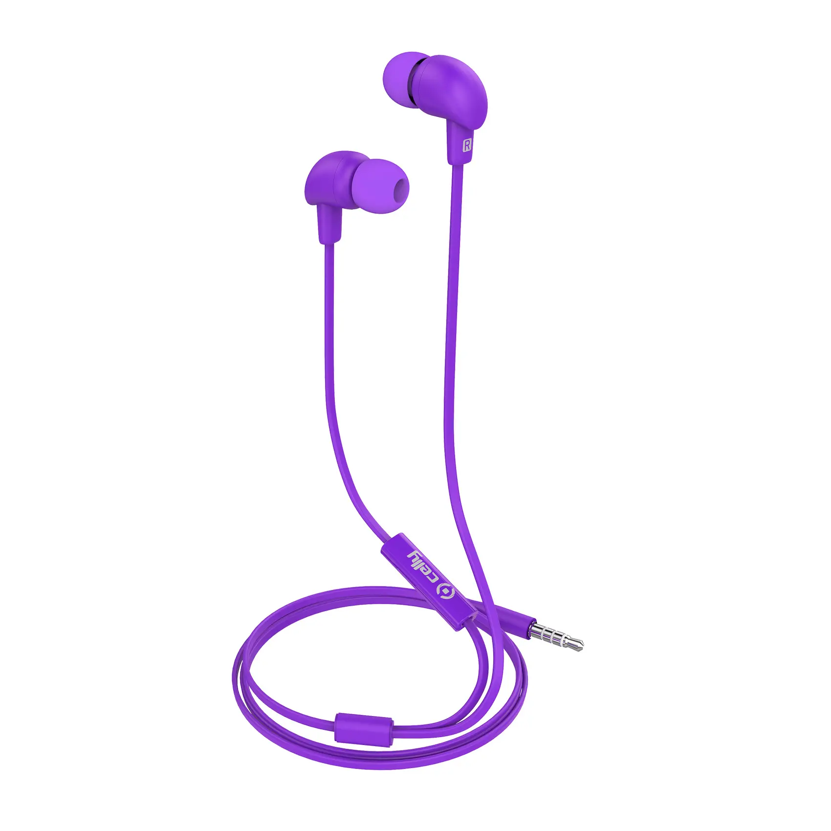 Stereo Earplugs Flat Cable Purple