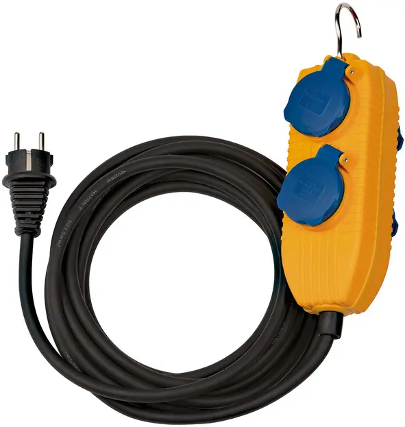 Extension cable 10 meters + 4 sockets IP54