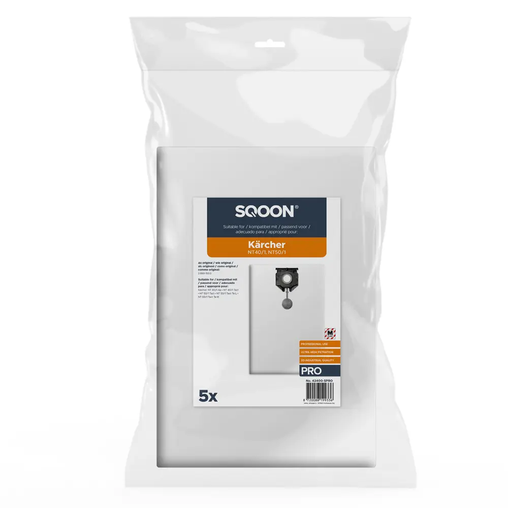 SQOON Vacuum cleaner bags suitable for Kärcher NT40/1 - NT50/1 Series PRO