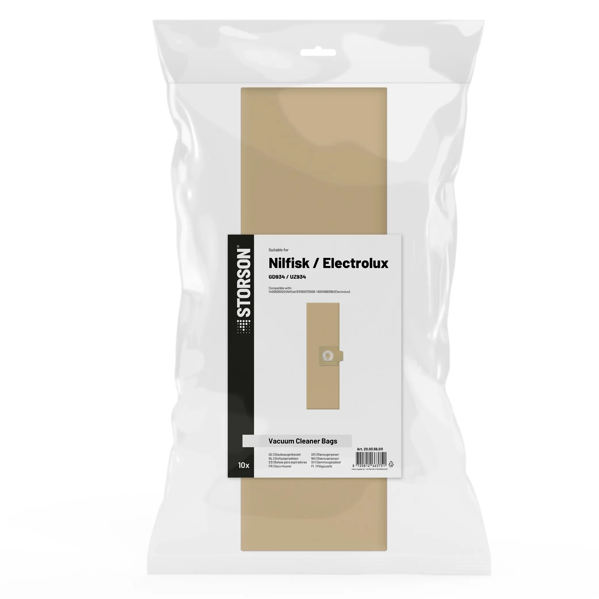 Bolsas para aspiradora STORSON compatibles con Electrolux / Nilfisk UZ 934