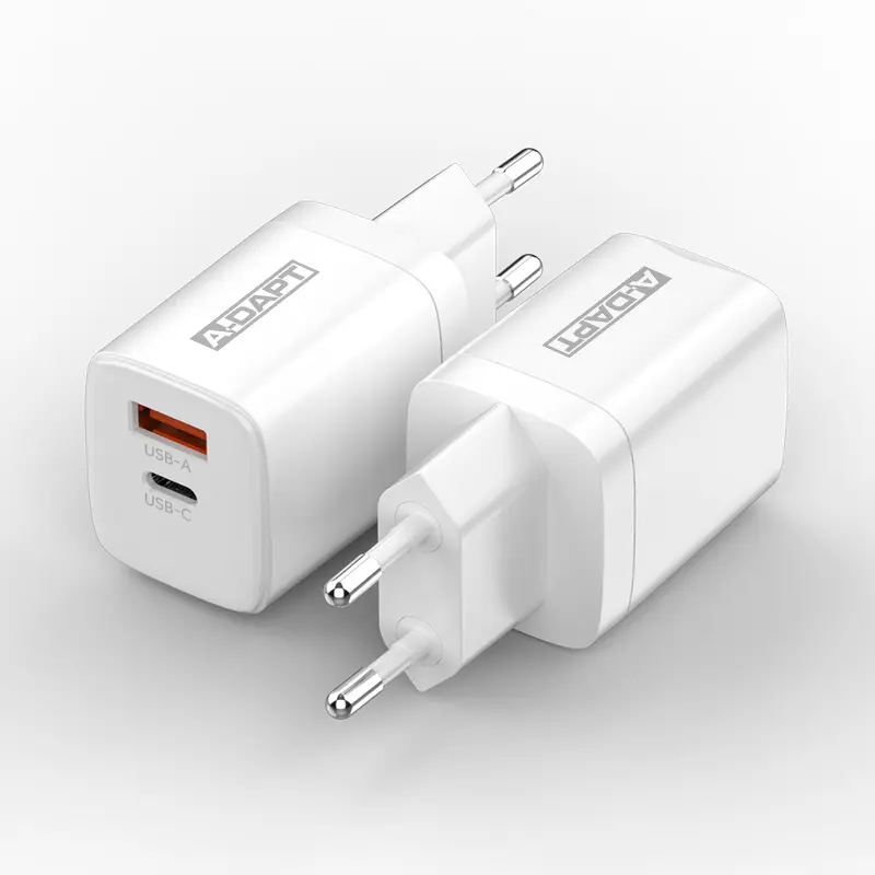 Home Charger USB-C PD 30W + USB QC 3.0 White