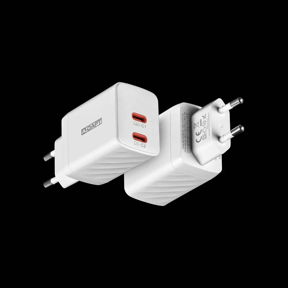 Home charger 45W 2x USB-C PD white