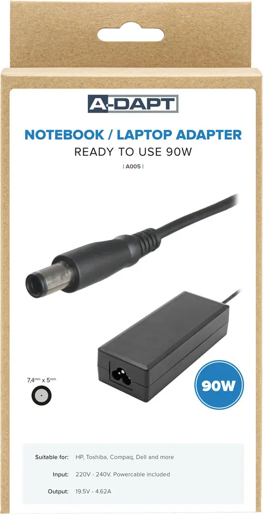Laptop power supply with original plug including Dell