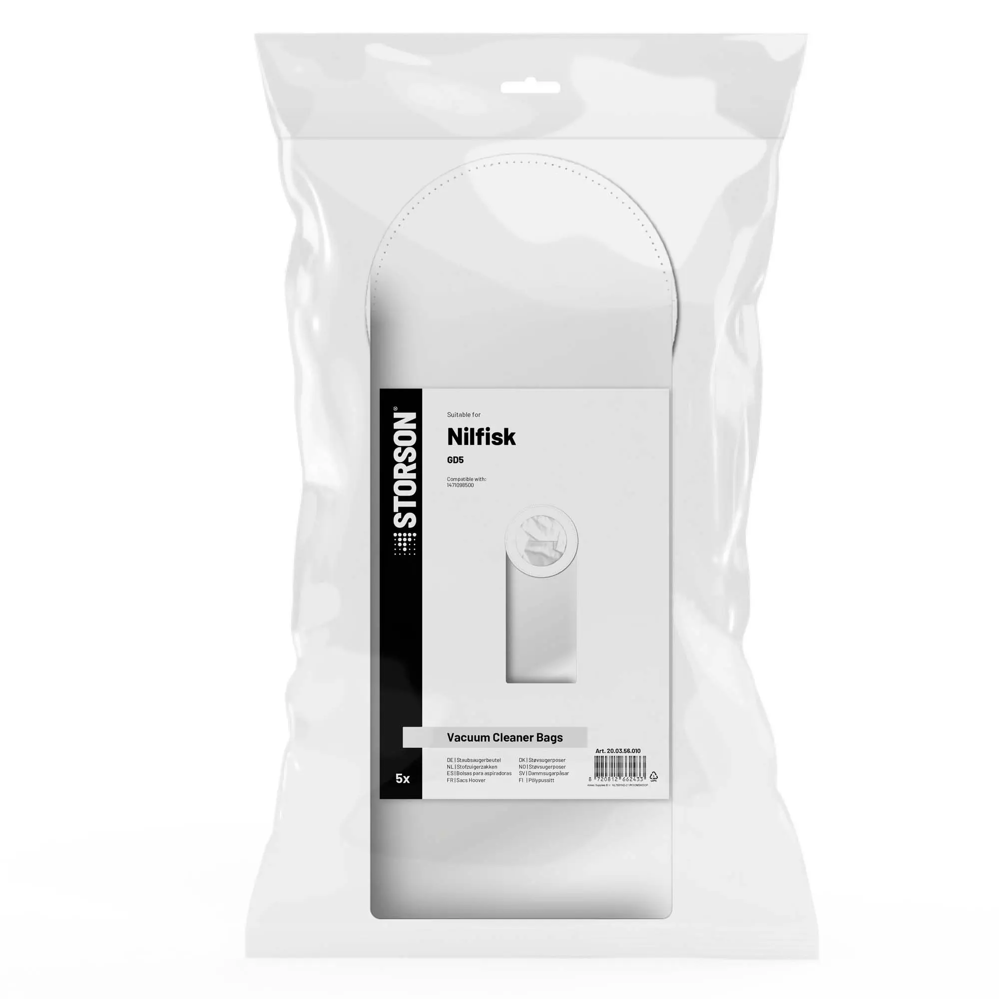 STORSON Vacuum Cleaner Bags suitable for Nilfisk GD5