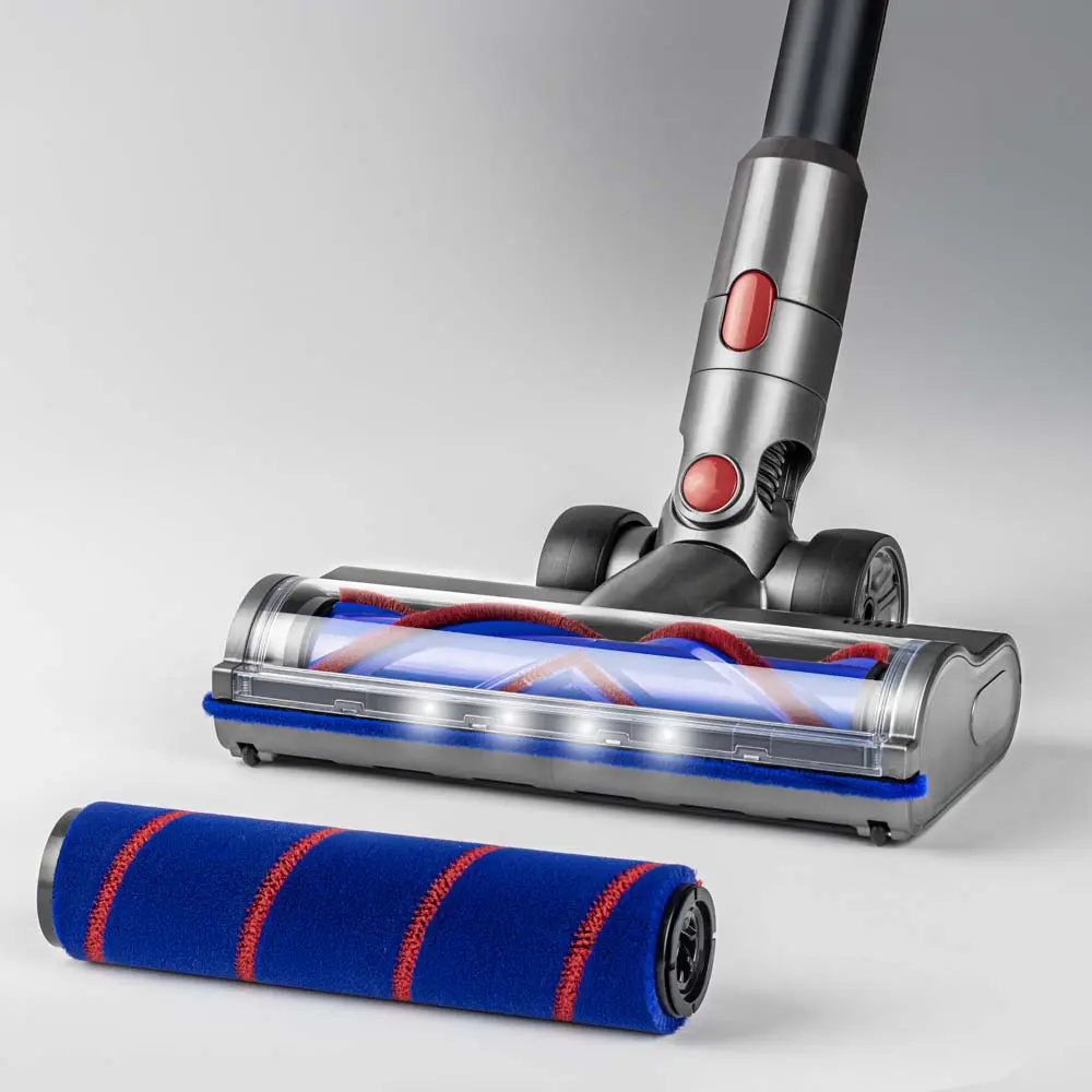 Brosse SQOON adaptée aux modèles Dyson V7 / V8 / V10 / V11 / V15, rotative électrique avec LED, avec 2 brosses