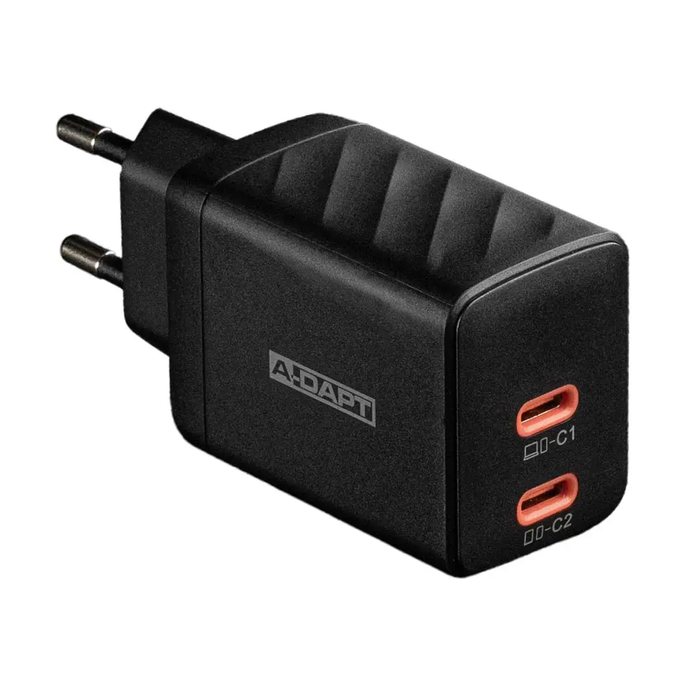 Chargeur domestique 45W 2x USB-C PD noir