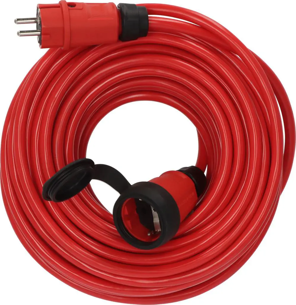 Professional Verlängerungskabel 25 Meter rot 3 x 1,5 mm² PUR Kabel IP44 FR